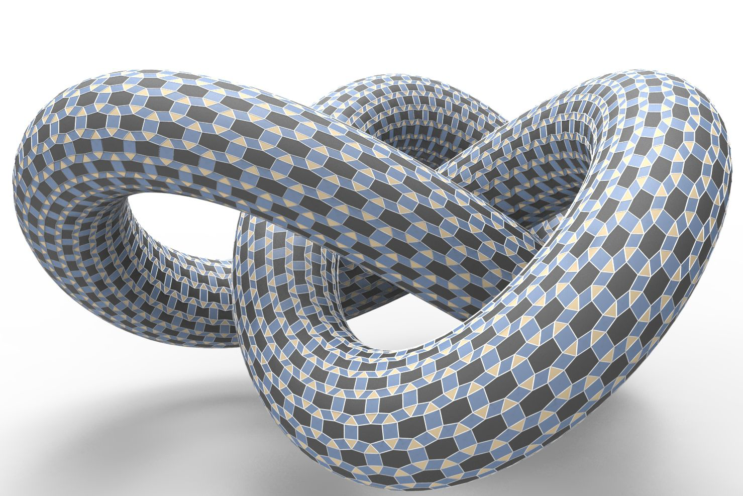 Polyhedral patterns on a knot