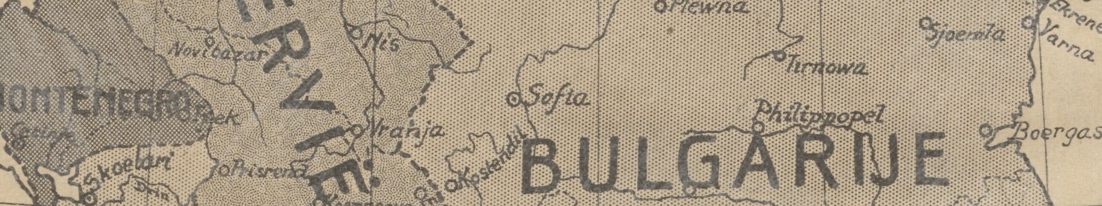 Detail kaart Balkan 21e editie Bosatlas, 1914