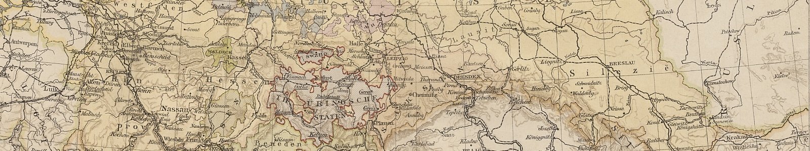 Detail kaart Duitsland 24e editie Bosatlas, 1918.