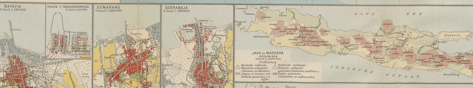 Detail kaart Java 31e3 editie Bosatlas, 1927