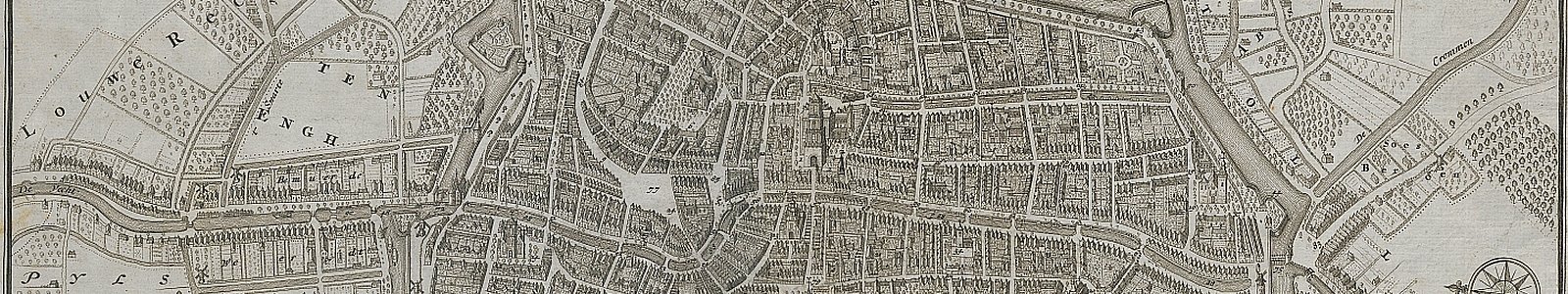 Detail plattegrond van Utrecht door Specht, tweede editie ca. 1740