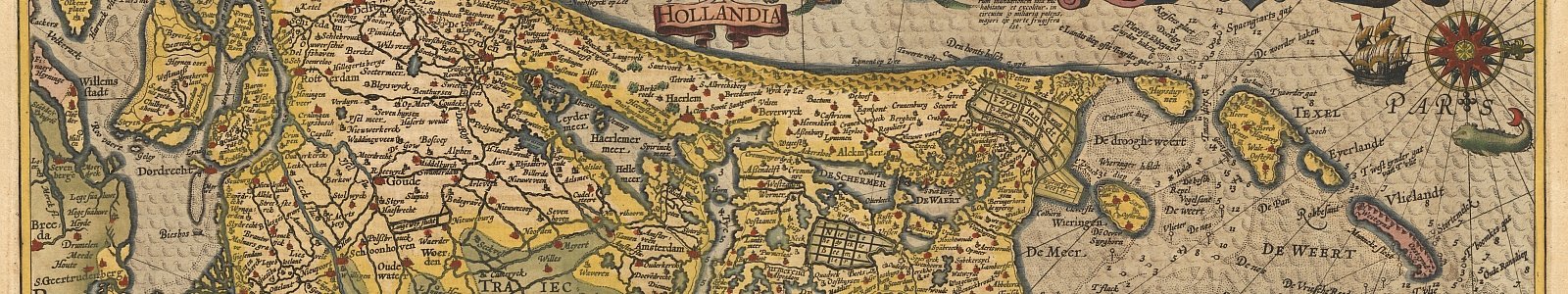 Detail kaart van Holland, Pieter van den Keere, 1617
