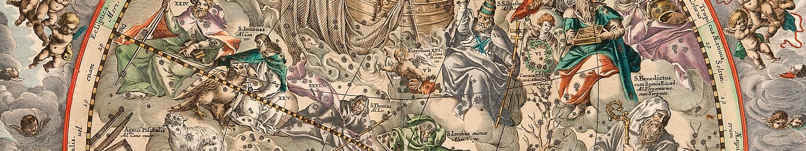Detail hemelkaart uit de hemelatlas van Cellarius, 1661