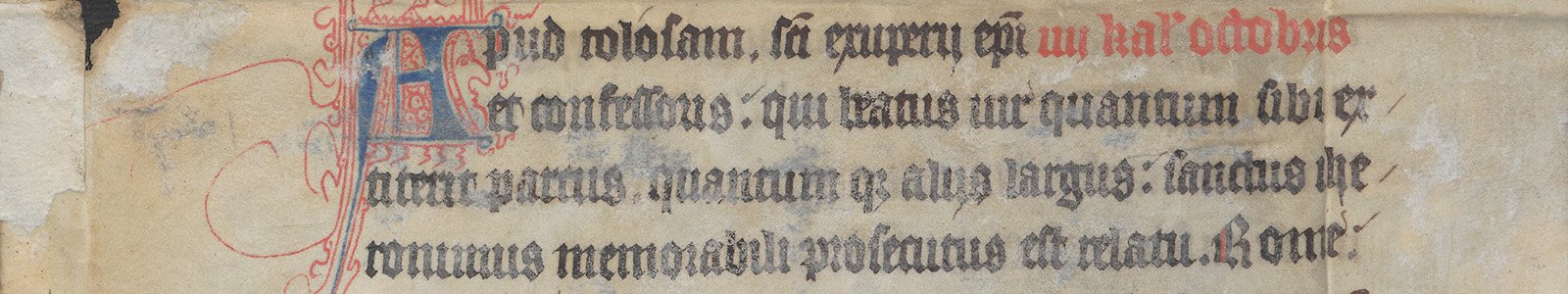 Uitsnede uit handschrift fr. 7.23v uit de Bijzondere Collecties van de Universiteitsbibliotheek Utrecht