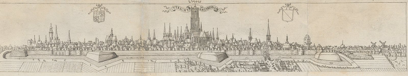 Panorama van Utrecht vanuit het oosten, Van Vianen, 1598