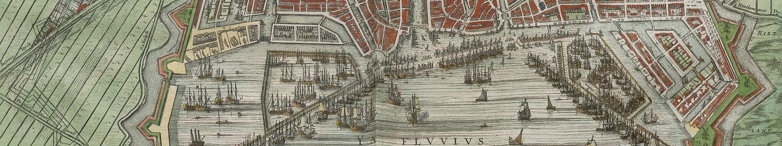 Detail plattegrond van Amsterdam, Joan Blaeu, ca. 1649