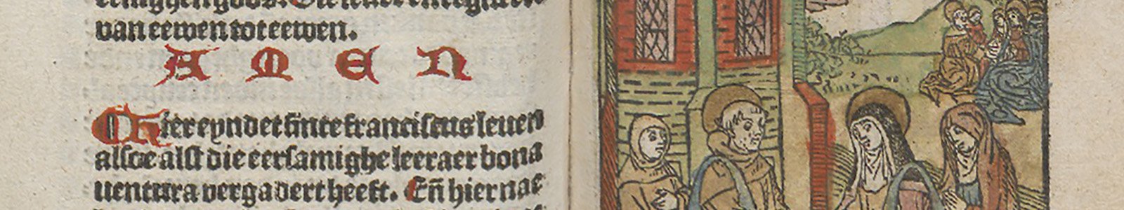 Detail uit Die legende ende dat leven van sinte Franciscus, 1504 uit de Bijzondere Collecties van de Universiteit Utrecht