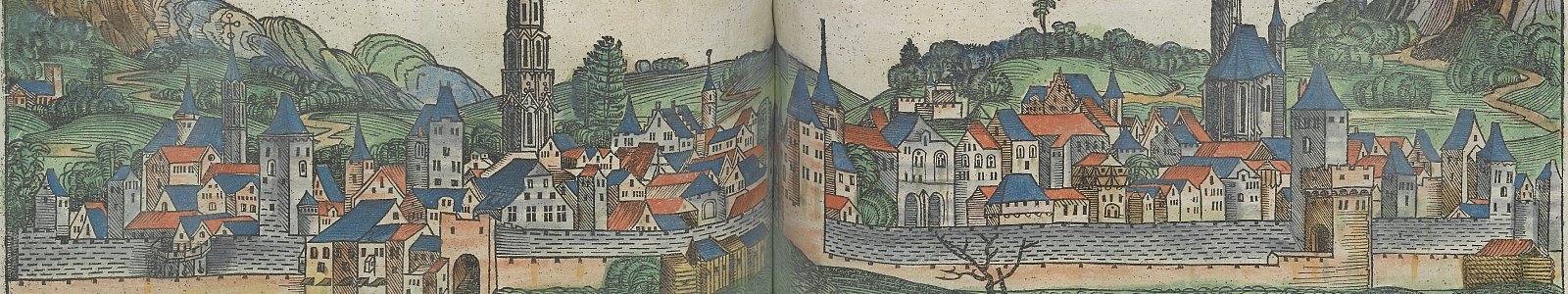 Profiel van Wenen in het 'Liber chronicarum', Hartmann Schedel, 1493