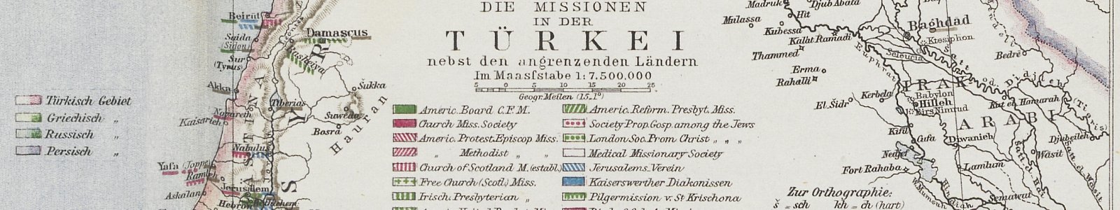'Die Missionen in die Türkei'. In: 'Allgemeiner Missions-Atlas', (Perthes: Gotha 1867), door Reinhold Grundemann