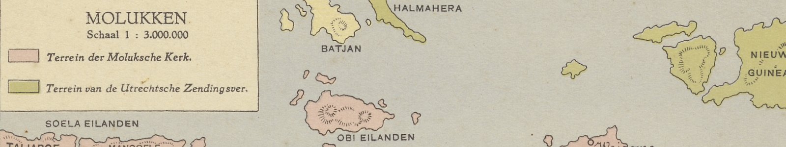 'Molukken [...]', in: 'Atlas van de terreinen der Protestantsche zending in Nederlandsch Oost- en West-Indië', door Zendingsbureau der Samenwerkende Zendingscorporaties (Oegstgeest 1937)
