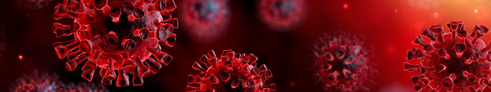Coronavirus in rode achtergrond