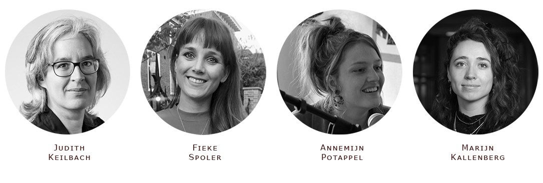 Portretten Judith Keilbach, Fieke Spoler, Annemijn Potappel en Marijn Kallenberg