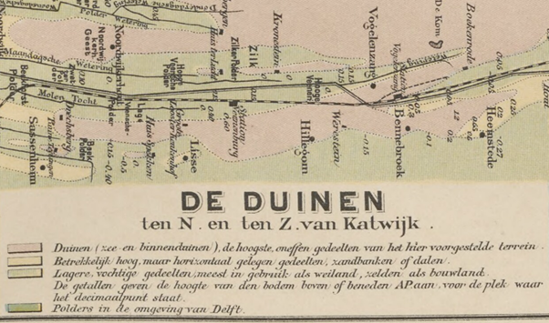 Legenda duinkaart Nederland 11e editie Bosatlas, 1893