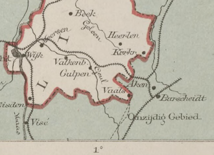 Limburg in de 1e editie van de Bosatlas, 1877