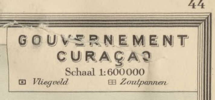 Legenda kaart Curacao, 35e editie Bosatlas, 1936