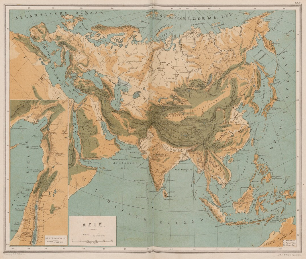 Azië in de 3e editie van de Bosatlas, 1881