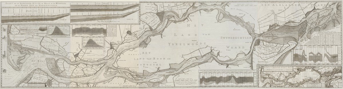 Kaart van de Beneden-Maas en de Merwede, Melchior Bolstra, 1738-1745