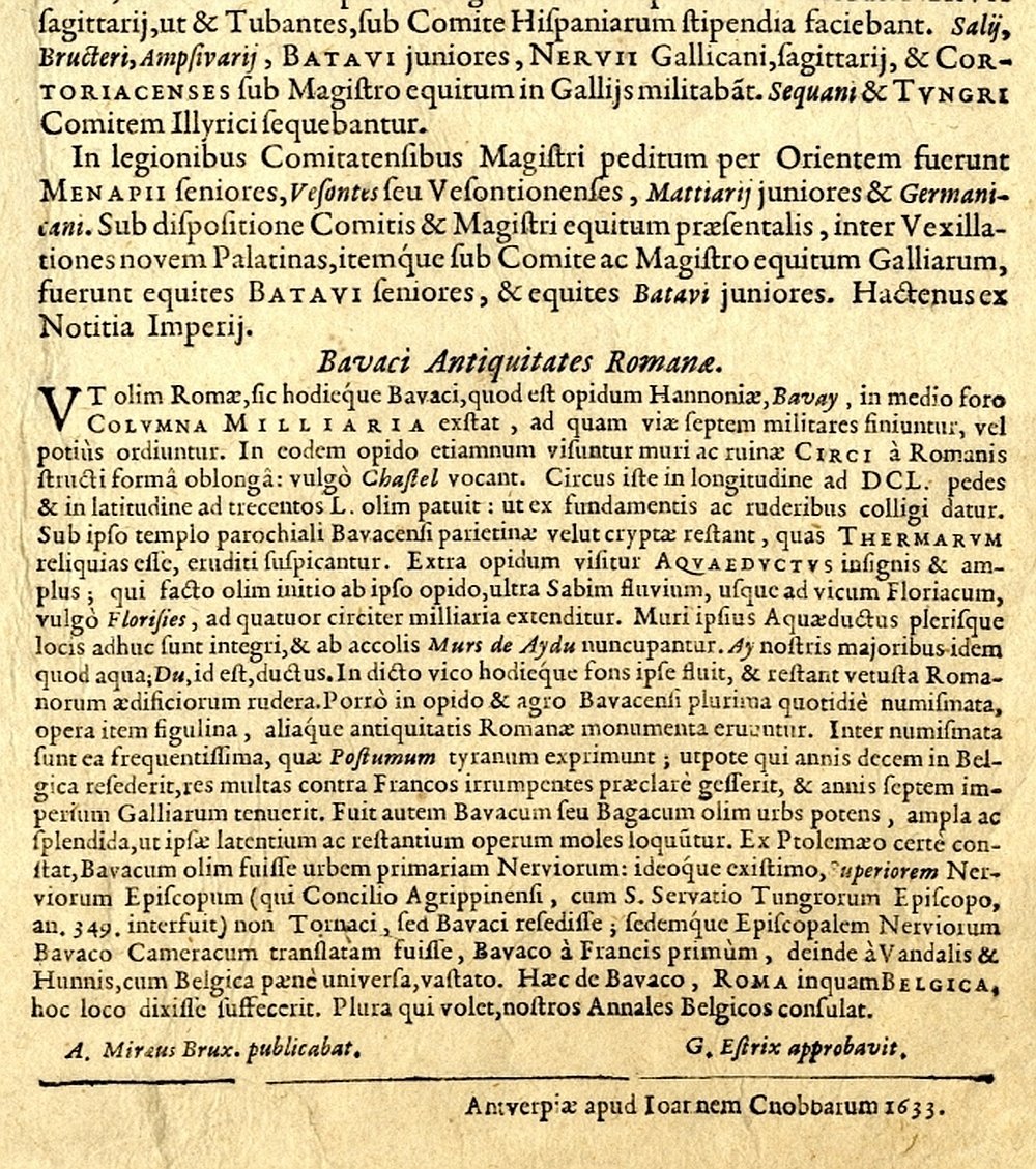 Detail pamphlet Miraeus with imprint of Cnobbarum, 1633