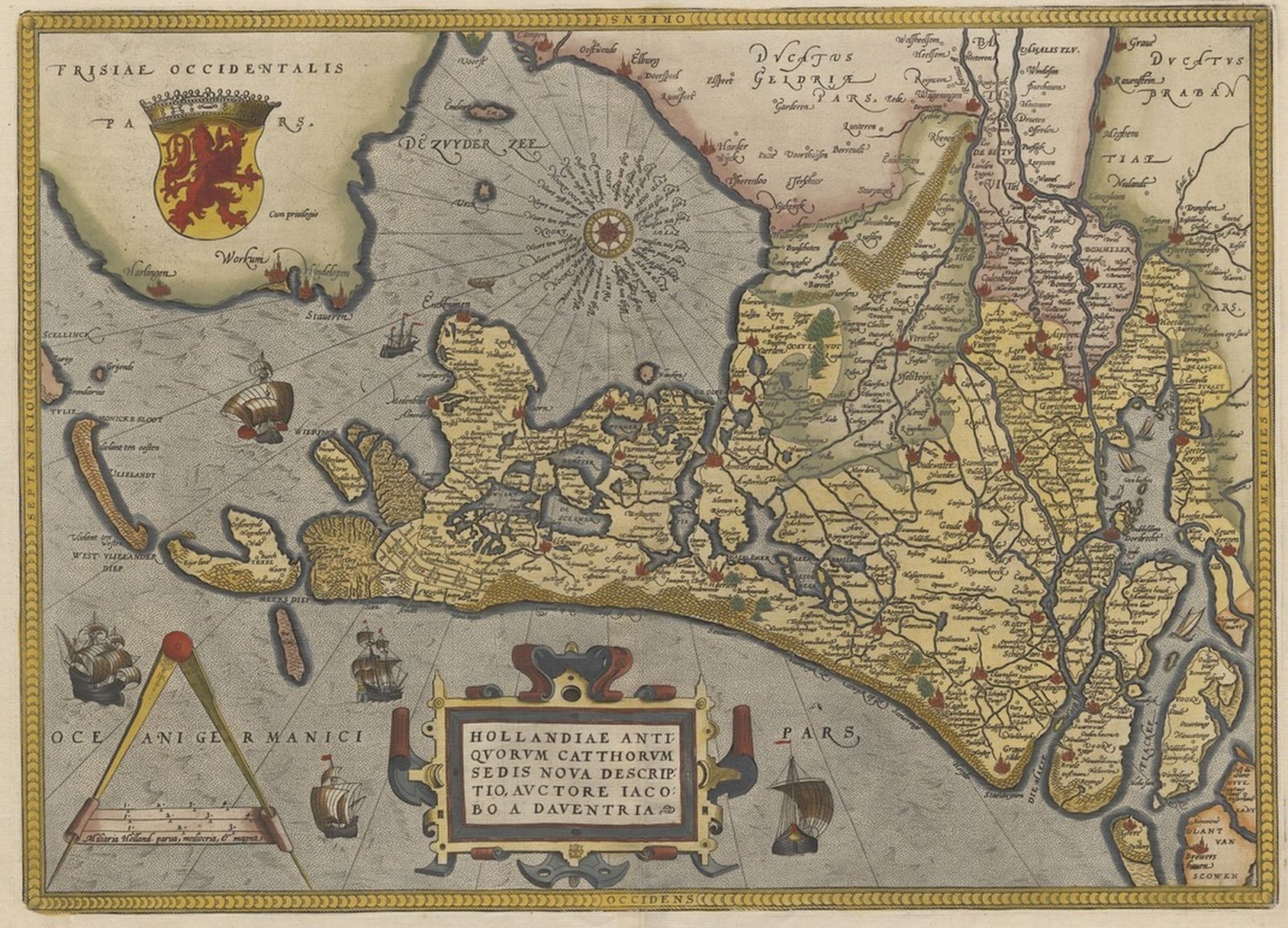 Kaart van Holland, Ortelius, 1570