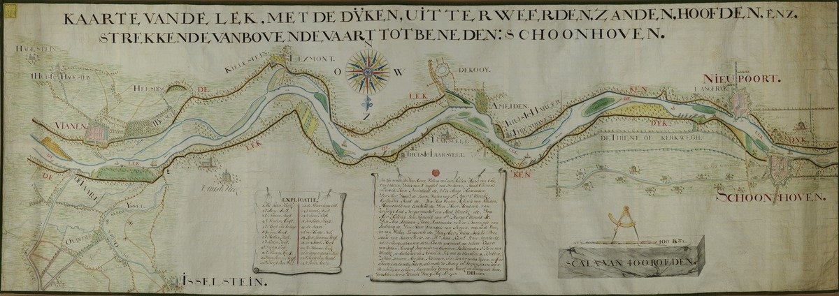 Kaart van de Lek, 1738