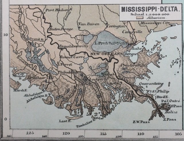 De Mississippi-delta in 1884.