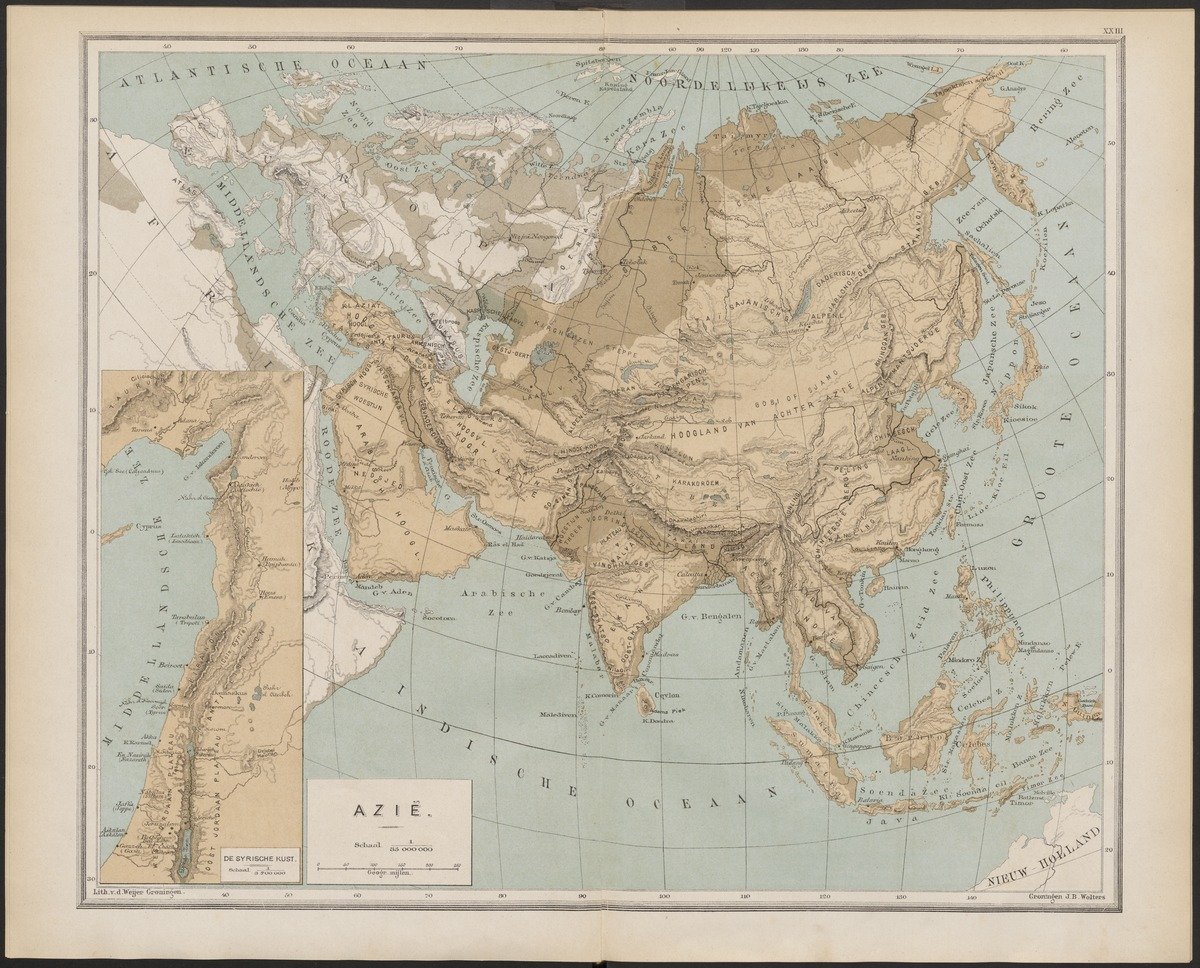 Staatkundige kaart van Azië 2e editie Bosatlas