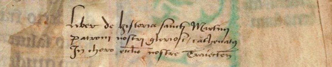 Aantekening op fol 1r. van handschrift 124 uit de Bijzondere Collecties van de Universiteitsbibliotheek Utrecht