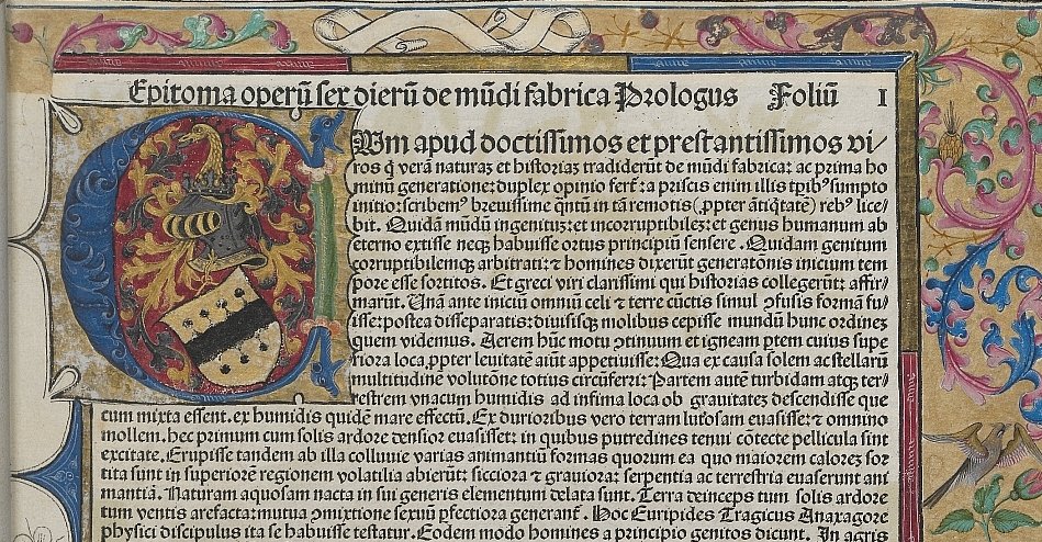 Detail titelpagina 'Liber chronicarum', Hartmann Schedel, 1493