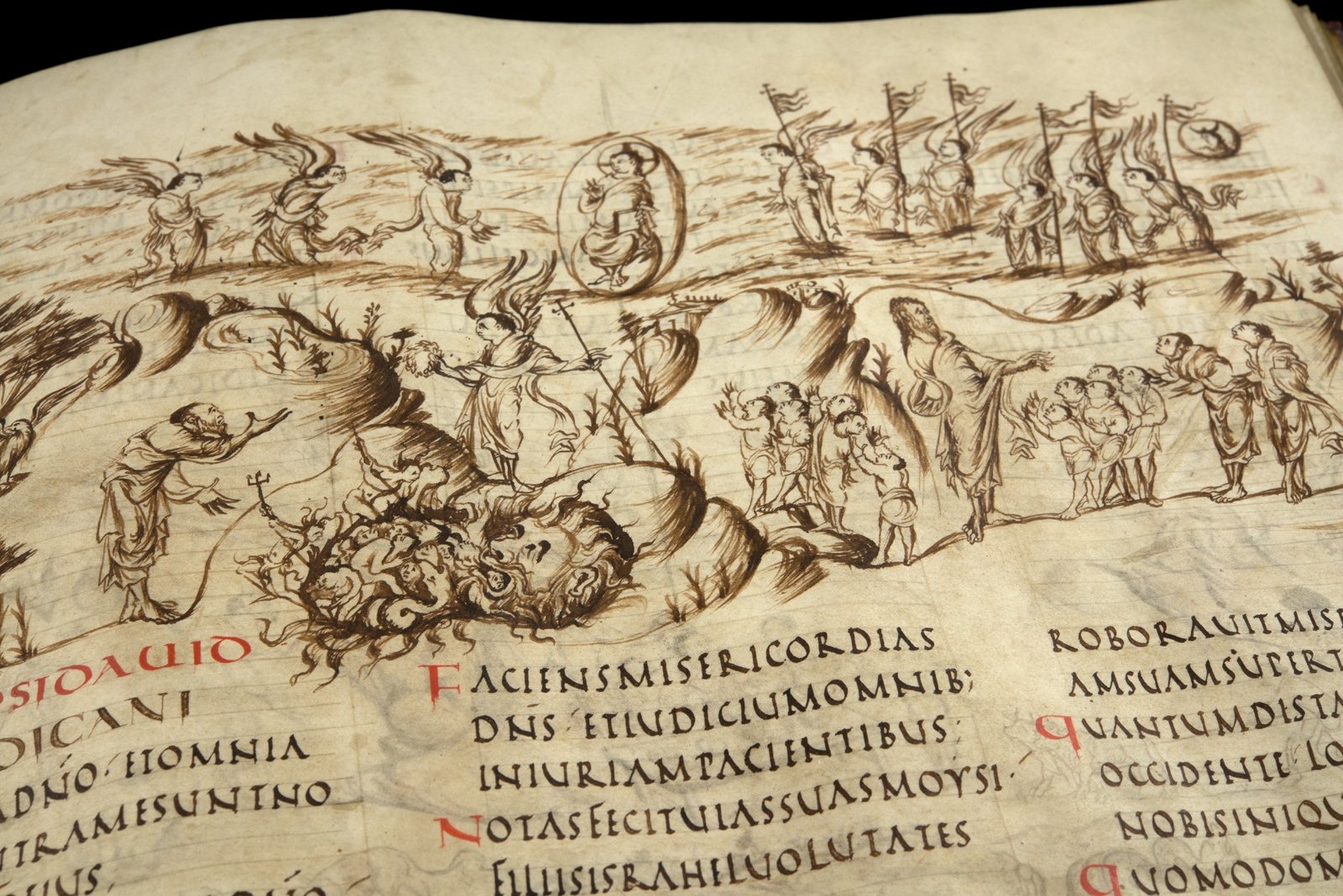 Detail Psalter 59r f22, topstuk uit Bijzondere Collecties van de Universiteitsbibliotheek Utrecht