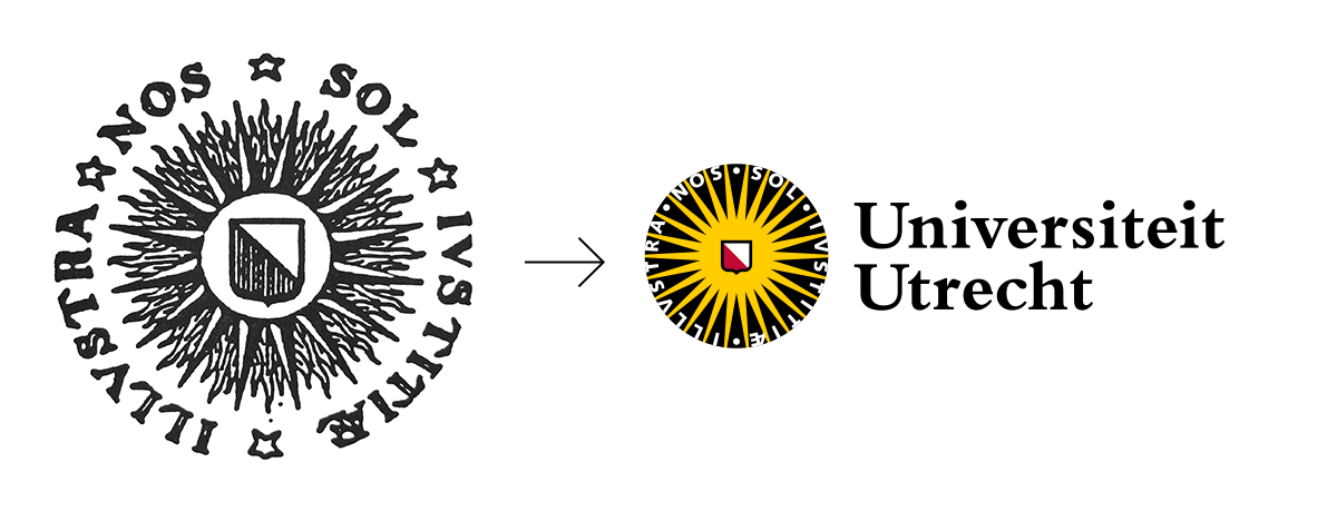 Links het logo zoals deze in de 17e gevoerd werd, rechts de huidige versie
