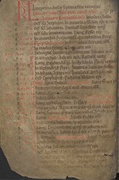 Pagina uit de kalender in de collectarius uit de Bijzondere Collecties van de Universiteit Utrecht 
