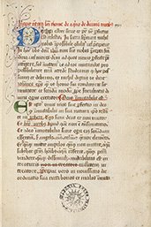 De beginpagina van De Divinis Moribus, fol 1r. uit handschrift 297 uit de Bijzondere Collecties van de Universiteitsbibliotheek Utrecht