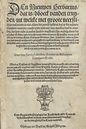 Titelpagina van Den Nieuwen Herbarius, 1545 uit de Bijzondere Collecties van de Universiteit Utrecht