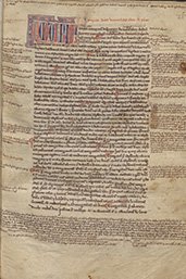 Pagina met initiaal in de Tractatus de Sphaera uit de Bijzondere Collecties van de Universiteit Utrecht