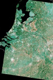 Satellietbeeld van Nederland