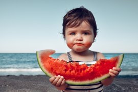 Kind met watermeloen