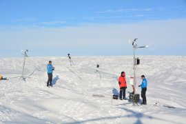 Researchers at work in Greenland