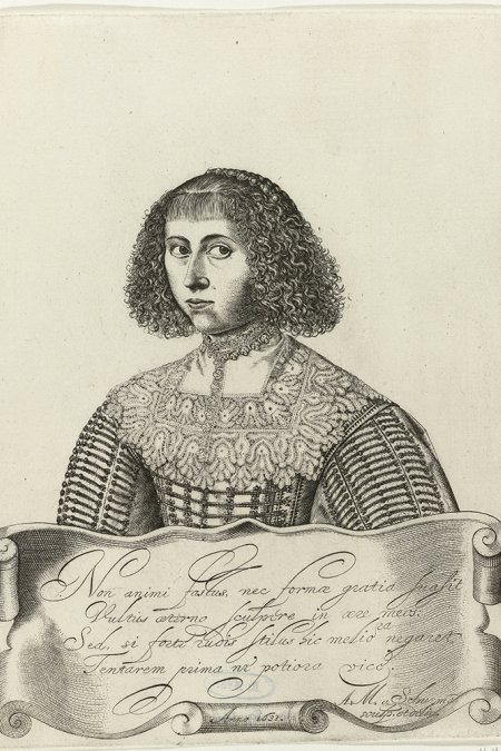 Zelfportret van Anna Maria van Schurman (1607-1678) op 33-jarige leeftijd. Bron: Wikimedia