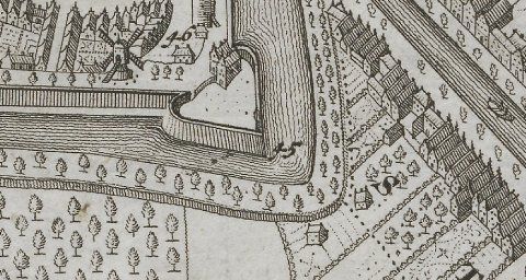 Detail plattegrond van Utrecht door Specht, ca. 1740