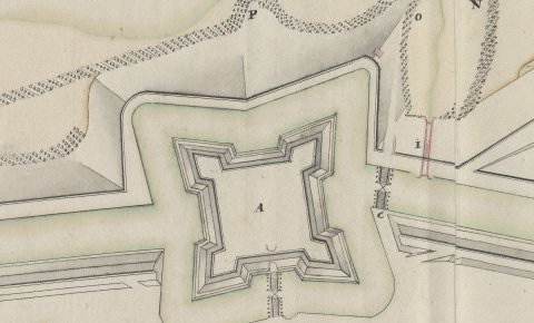Detail fortificatieplan voor Philippine, 1751