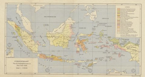 'Overzichtskaart van de zendingsterreinen in Ned. Oost-Indië'. In: 'Atlas van de terreinen der Protestantsche Zending in Nederlandsch Oost- en West-Indië', 1939