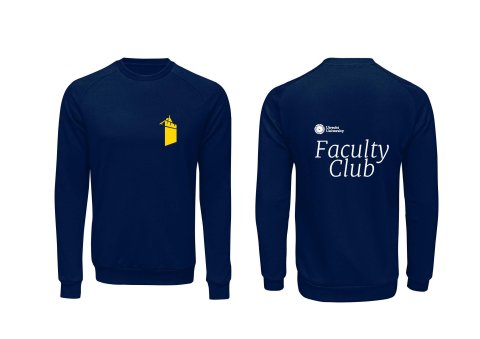 De voor- en achterkant van de sweater van de Faculty Club