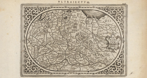 Topografische kaart van de provincie Utrecht uit 1628.