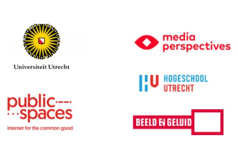 logo's van partners Universiteit Utrecht, Public Spaces, Media Perspectives, Hogeschool Utrecht en Nederlands Instituut voor Beeld & Geluid