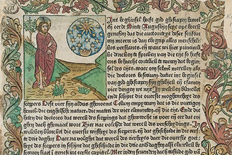 Detail titelblad in de 'Fasciculus temporum', 1480