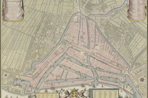 Plattegrond van Rotterdam door Munro, 1800