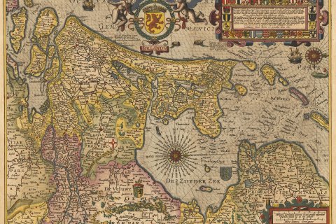 Kaart van Holland, Pieter van den Keere, 1617