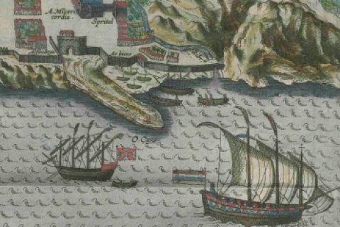 Detail plattegrond van Terceira, 'Itinerario', 1596