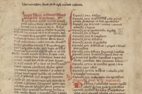 Detail titelpagina in de Lilium Medicinae, 1303 uit de Bijzondere Collecties van de Universiteit Utrecht 