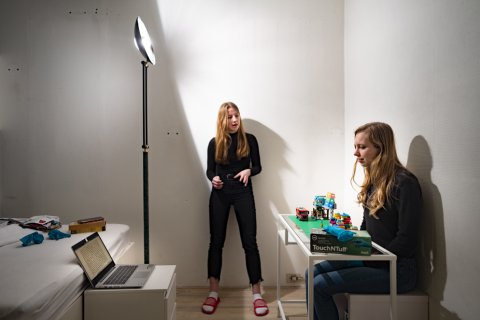 Studenten Da Vinci Project maken filmopnamen, foto: Ivar Pel